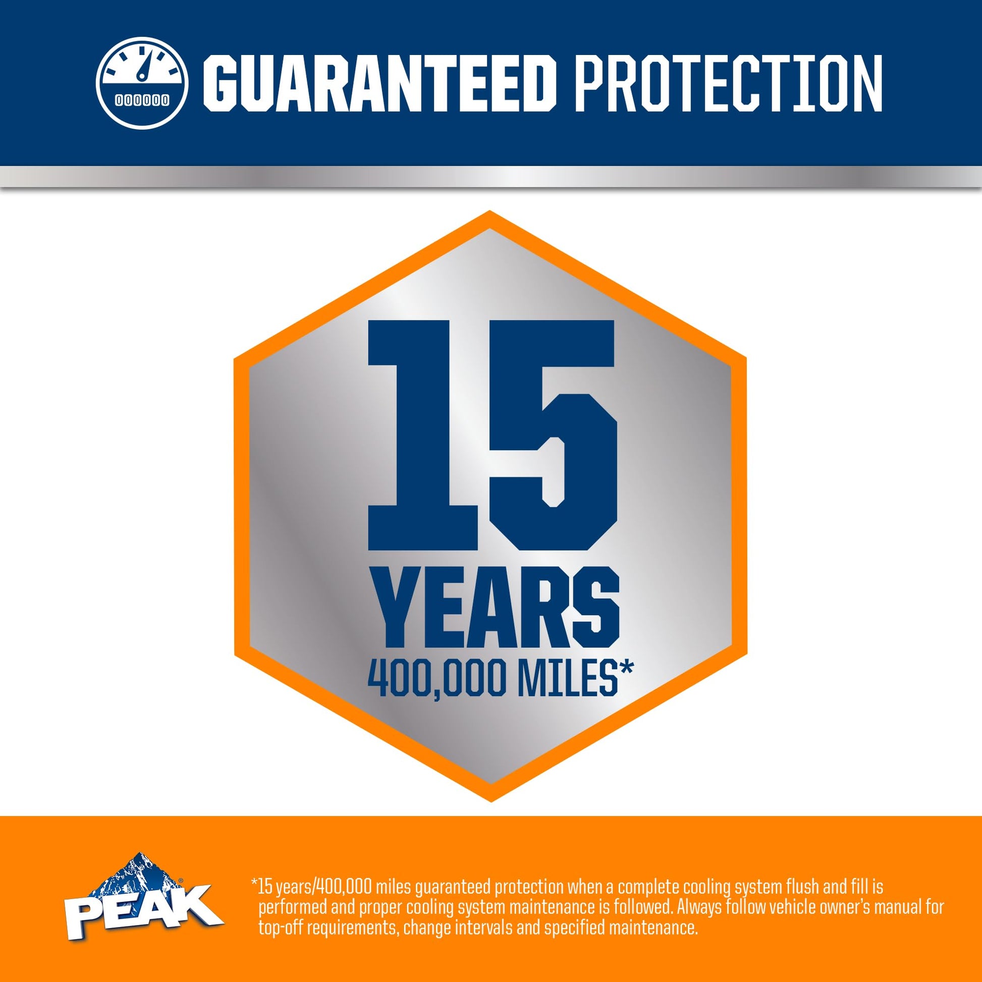 PEAK OET Extended Life Orange 50/50 Prediluted Antifreeze/Coolant for North American Vehicles, 1 Gal. PEAKAu supplements