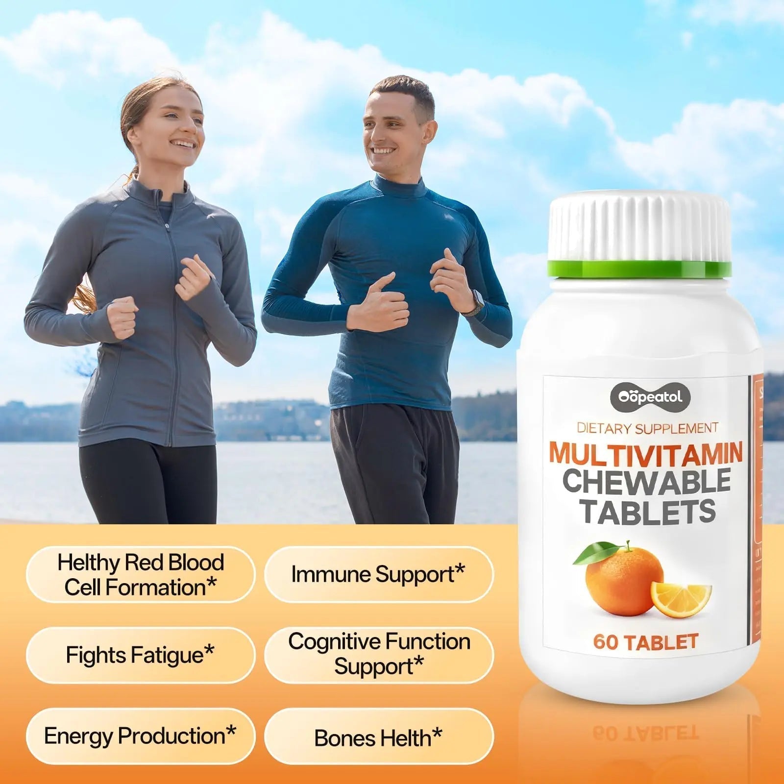 Oopeatol Multivitamin for Adults with Vitamin C, D3 & B Vitamins | Daily Increase Body Protection, Energy & Bone and Joint Equilibrium and Health | OopeatolAu supplements