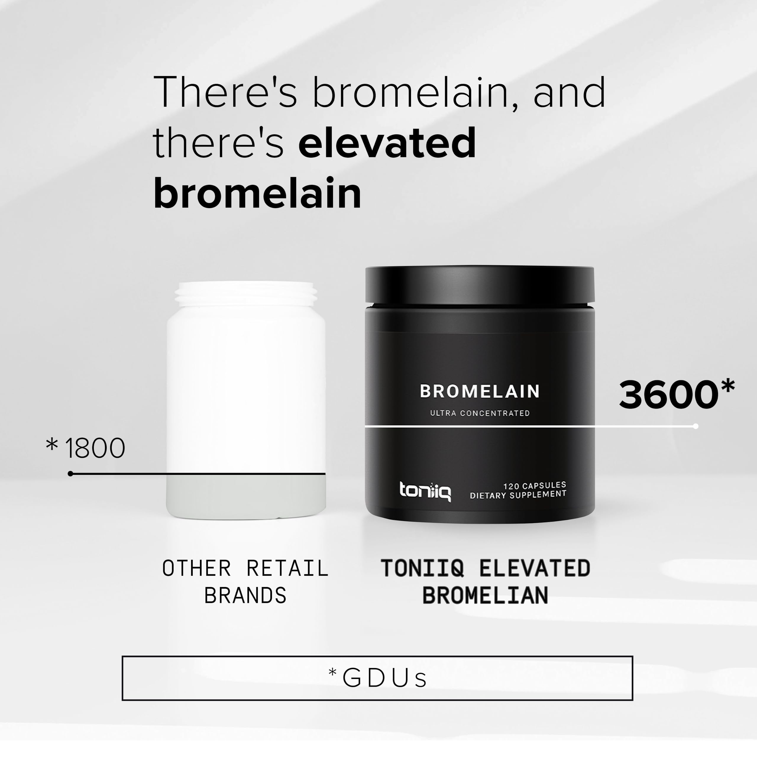 Ultra High Strength Bromelain 500mg - 3600 GDU/Gram - Highly Concentrated and Bioavailable - Third-Party Tested Formula - 120 Vegetarian Capsules - 120 Servings Per Container - Bromelain Supplement ToniiqAu supplements