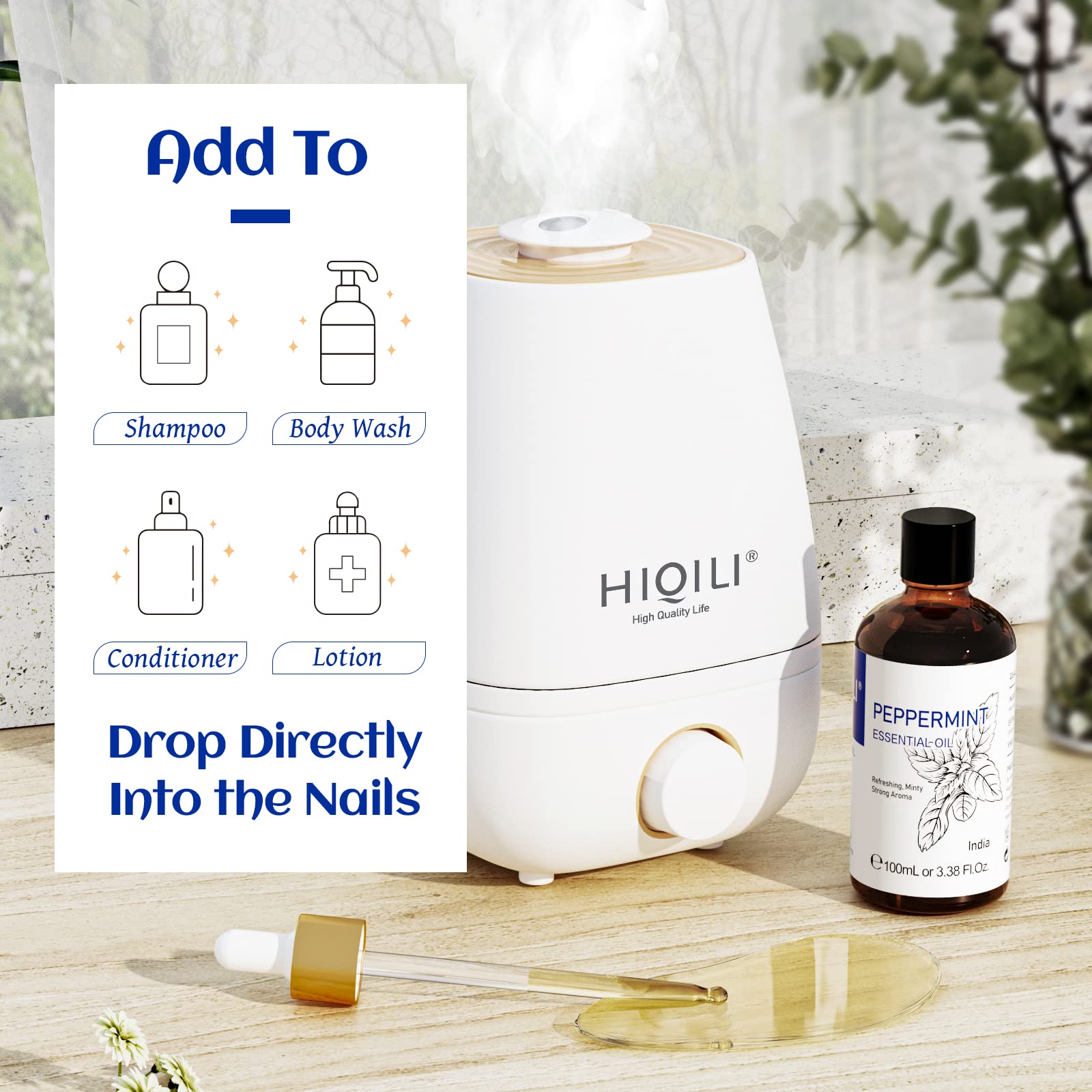HIQILI Peppermint Oil 100ML, 100% Pure Peppermint Essential Oil Natural for Diffuser HIQILIUS supplements
