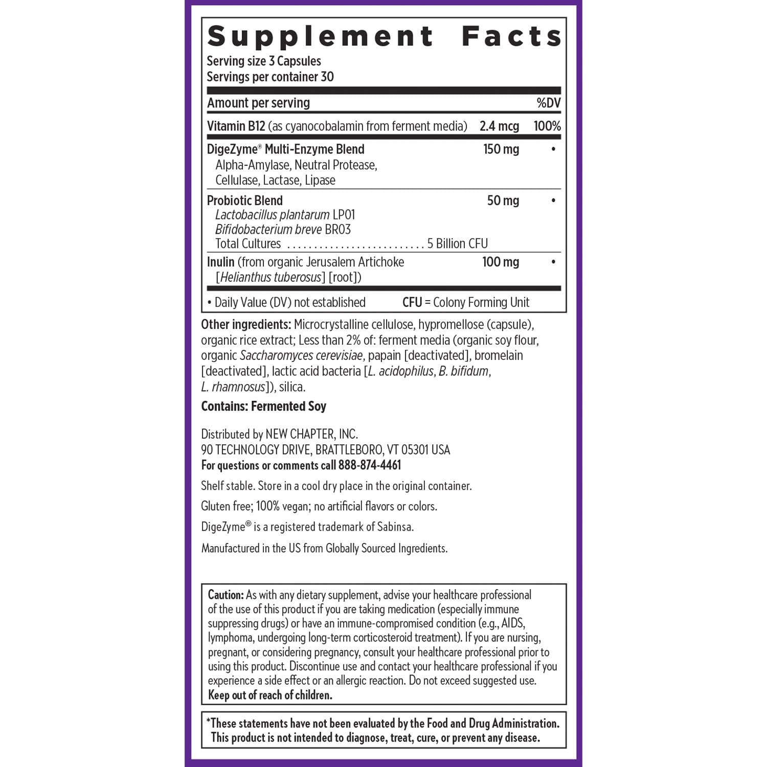 New Chapter All-Flora Enzyme Complex with Probiotics Relieves Bloating & Gas - Clinical-Strength Digestive Enzymes + Ultra-Concentrated Probiotics + Fermented Vitamin B12, 90 Vegan Capsules New ChapterAu supplements