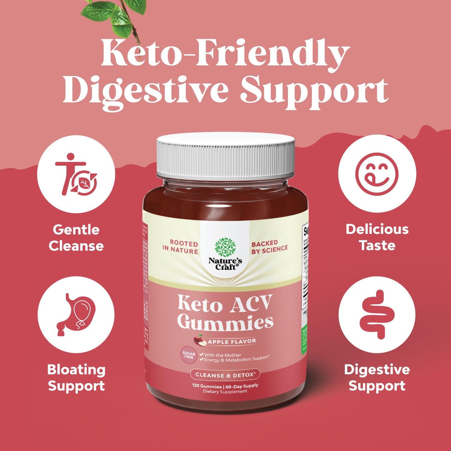 Vegan Advanced Keto ACV Gummies - Keto Apple Cider Vinegar Gummies Sugar Free Natures CraftUS supplements