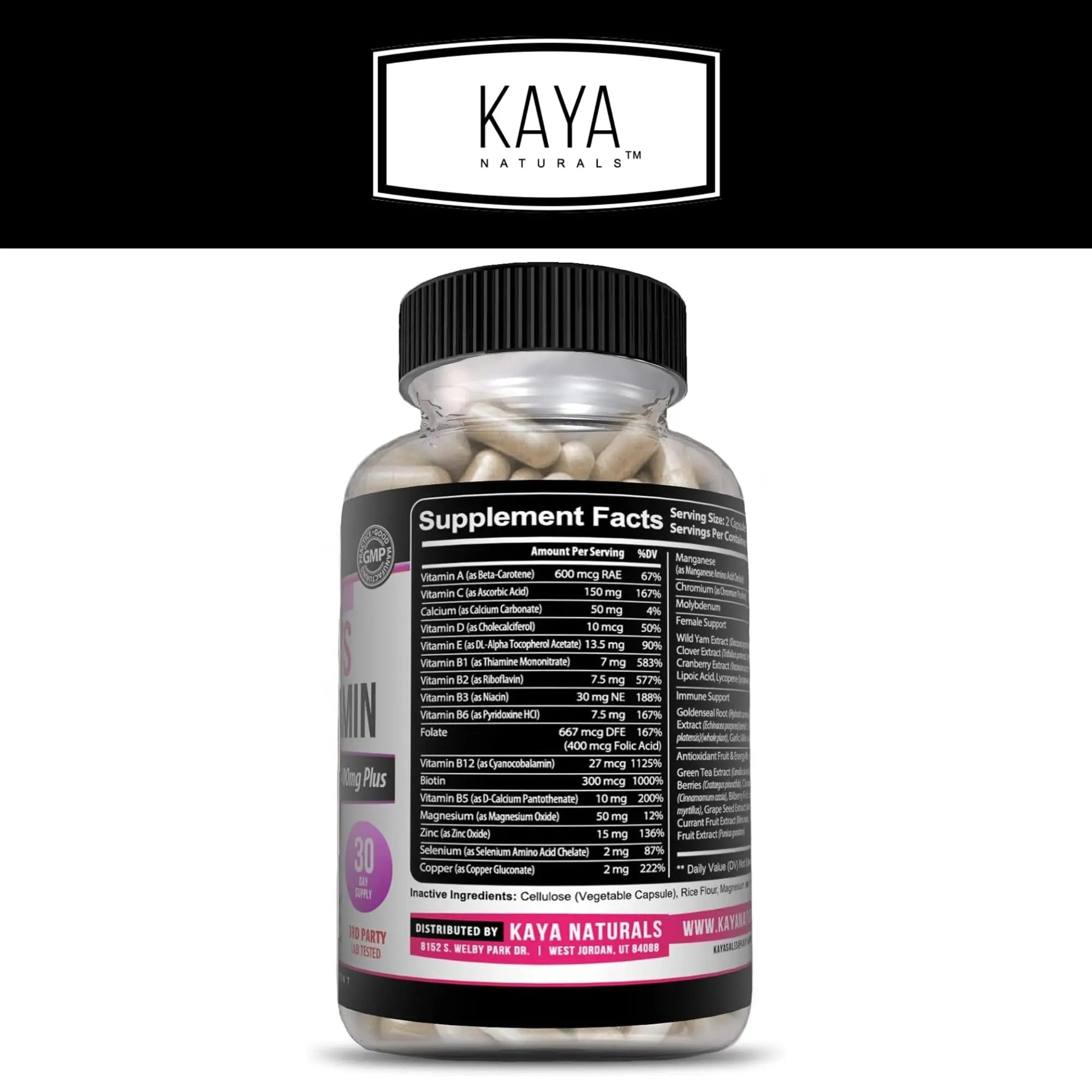 Kaya Naturals Women's Multivitamin, Overall Healthy Antioxidant, and Immune Support, Vitamins A, D, C, E, Biotin Kaya NaturalsAu supplements
