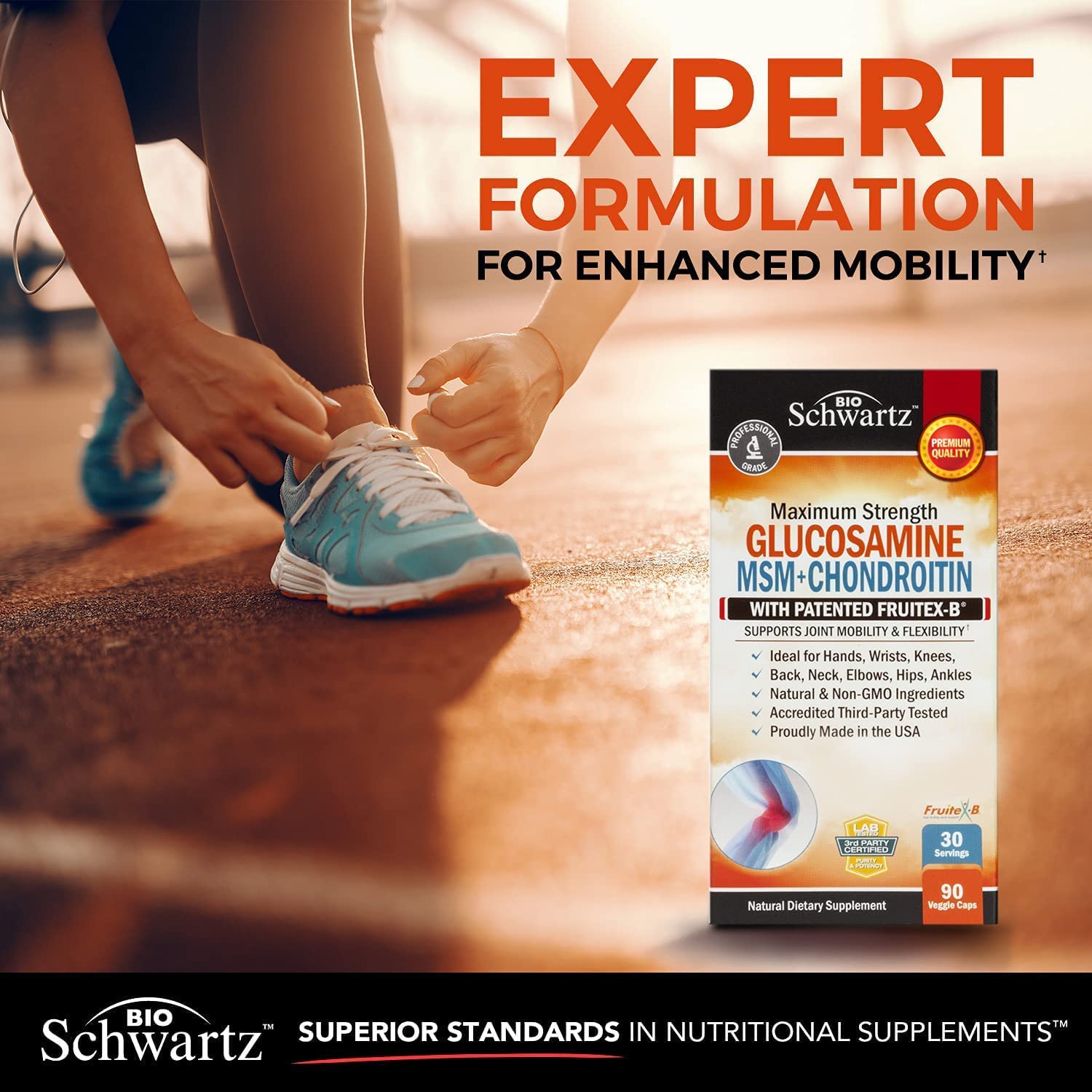 Glucosamine Chondroitin MSM 2110mg - Joint Support Supplement with Turmeric BioSchwartzAu supplements