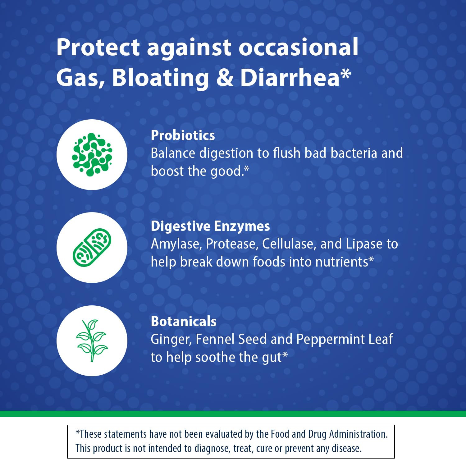 Florastor Advanced Gas and Bloat Probiotic, Digestive Enzymes and Botanicals, Plus Probiotics for Digestive Health, 30 Capsules FlorastorAu supplements