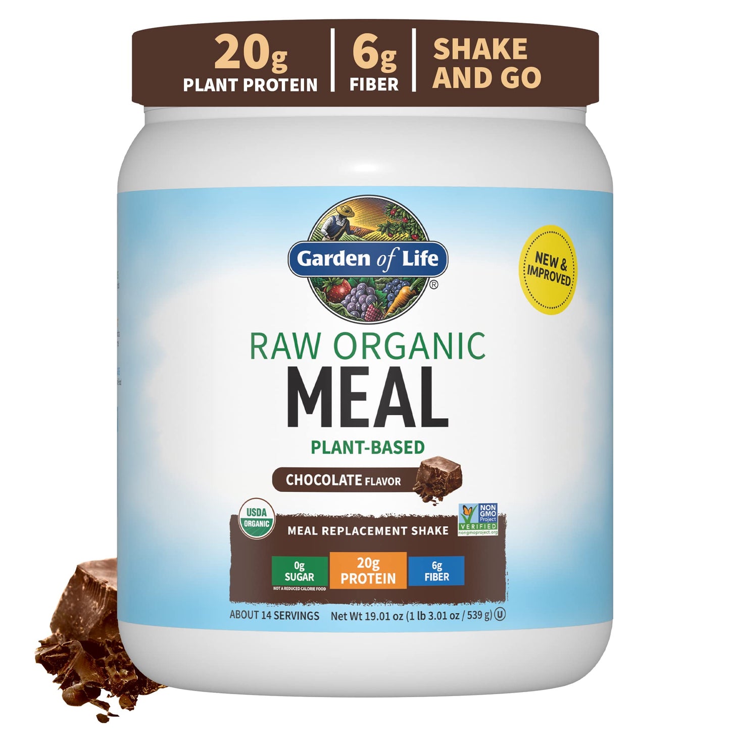 Garden of Life Vegan Protein Powder - Raw Organic Meal Replacement Shakes Garden of LifeUS supplements