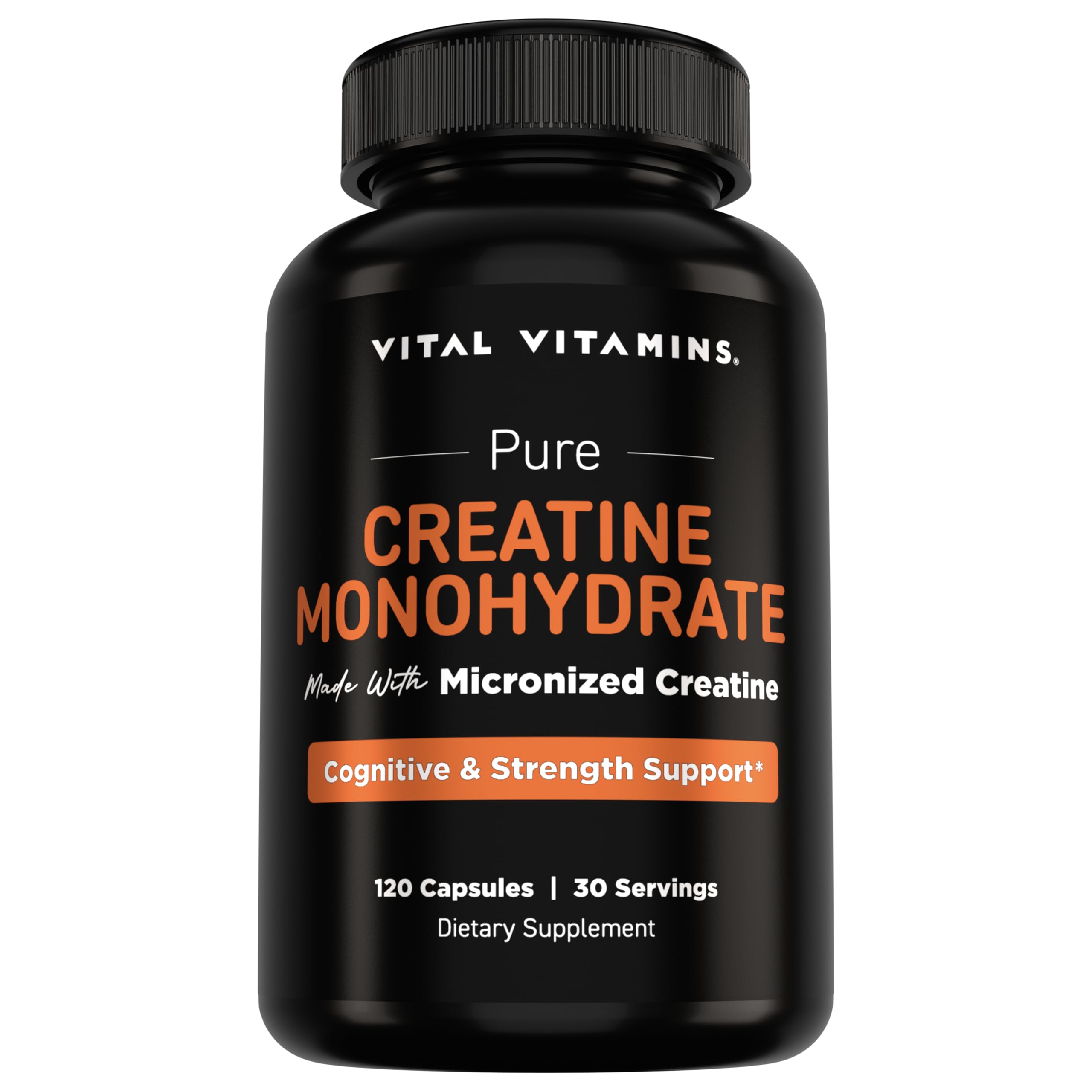 Vital Vitamins Creatine Monohydrate Pills for Women & Men - Micronized Creatine Capsules - Cognitive, Strength, Recovery Support - 3g (3000mg) per Serving - Vegan, Non-GMO, 120 Count Vital VitaminsAu supplements