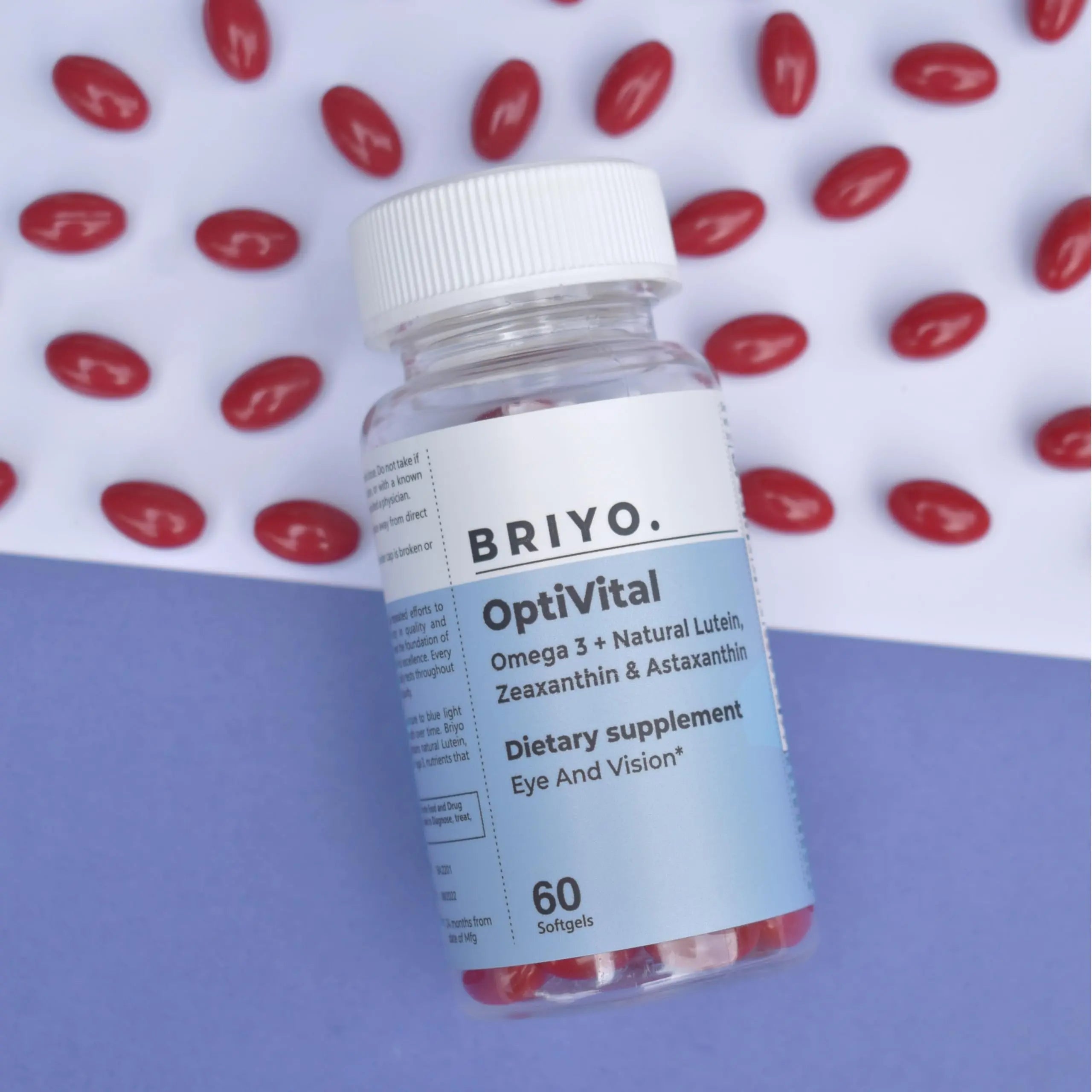 Briyo OptiVital Eye Health Supplement – Lutein, Zeaxanthin, Astaxanthin & Omega-3 from Natural Sources – Supports Vision BriyosisAu supplements