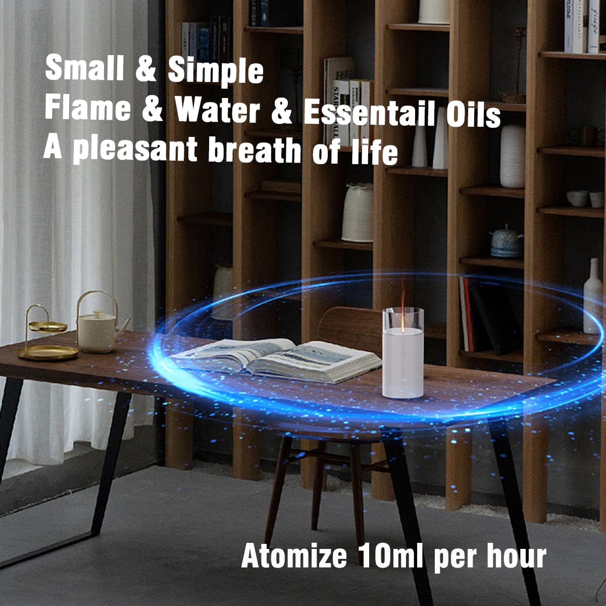 iWeeta Candlelight Diffuser,60ml Rechargeable Battery Operated Low Power Portable 10ml/H Aroma iweetaAu supplements