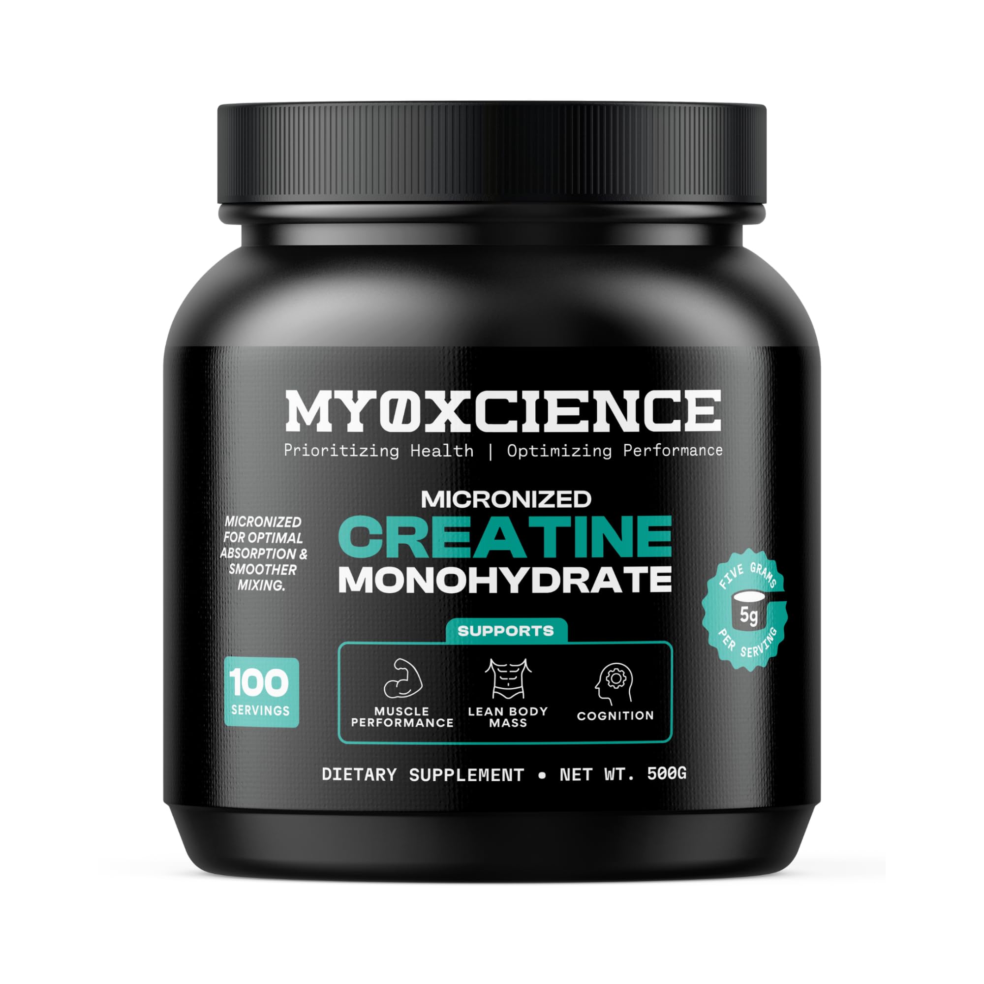 MYOXCIENCE Micronized Creatine | Supports Muscle Performance, Lean Body Mass, & Cognition | 100 Servings MYOXCIENCEAu supplements