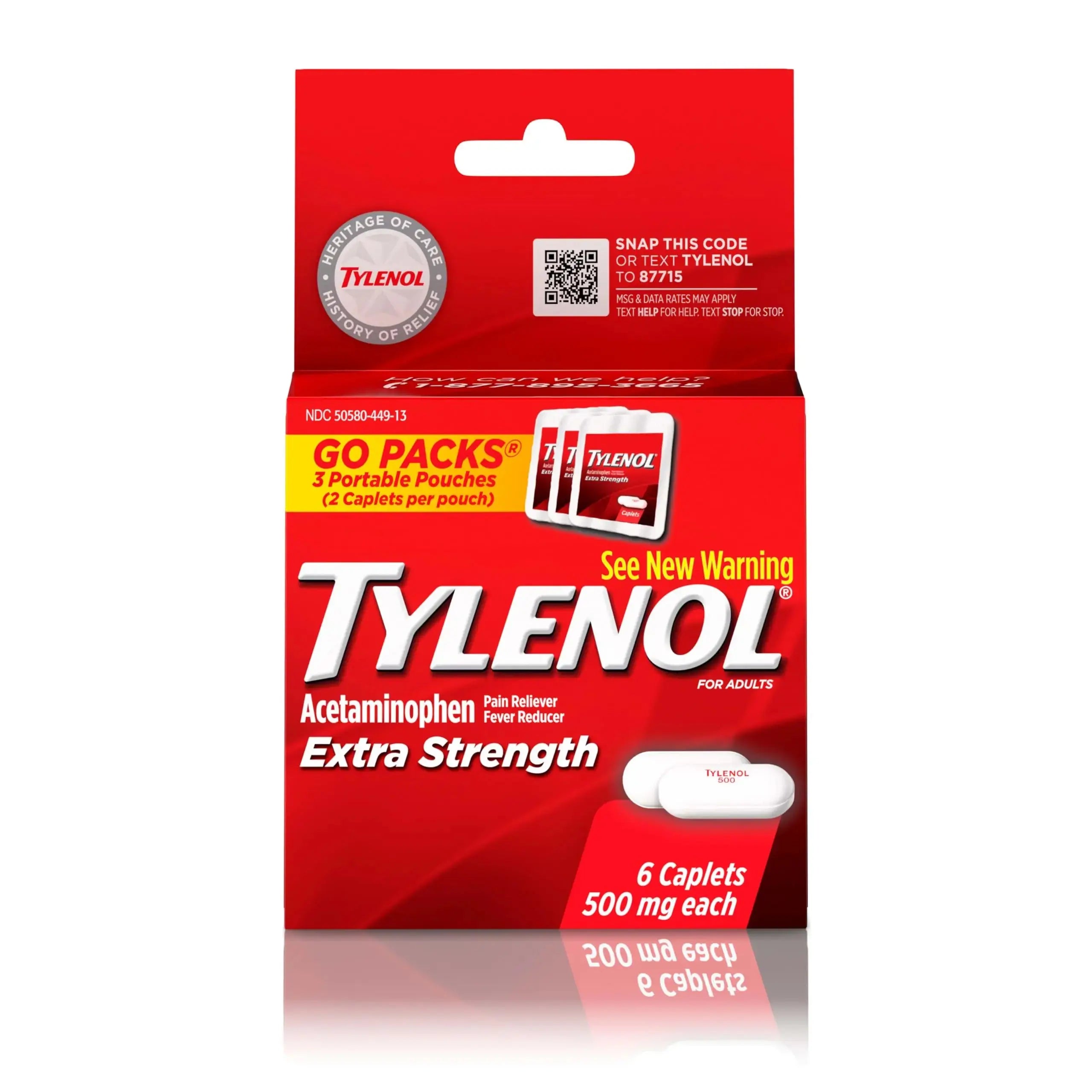 Tylenol Extra Strength 500 mg Acetaminophen Caplets, Pain Reliever & Fever Reducer, Acetaminophen for Minor Arthritis Pain, Headache, Backache & Menstrual Pain Relief, Travel Size, 6 Ct TylenolAu supplements