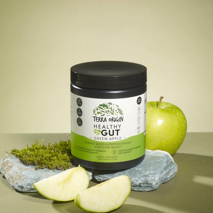 Healthy Gut Green Apple | 30-Servings with L-Glutamine, Zinc, Glucosamine, Slippery Elm Bark, Marshmallow Root and More! TERRA ORIGINUS supplements