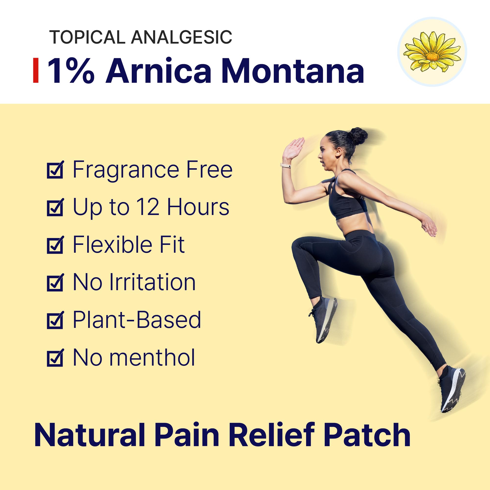 Arnica Hydrogel Pain Relief Patches | Natural Relief for Muscle, Joint, Bruises & Swelling | Flexible, Non-Greasy & Long-Lasting | Great for Back, Knee & Neck Pain (3.9"x4.7", 10, Count) Wooshin LabottachAu supplements