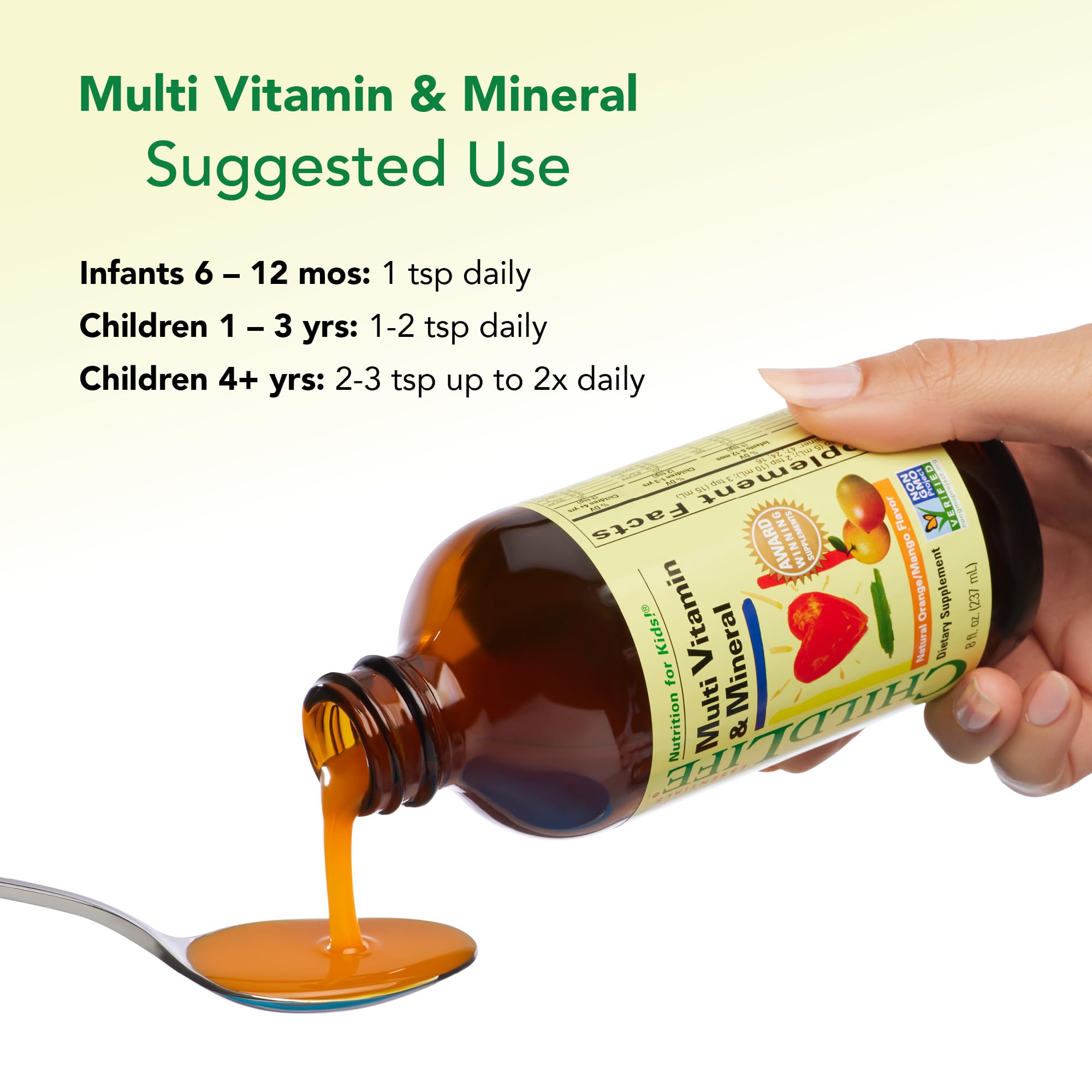 CHILDLIFE ESSENTIALS Kids Multivitamin & Mineral - Kids Vitamins, Liquid Multivitamin for Kids, Toddler Multivitamins, Liquid Vitamins, Baby Multivitamin - Natural Orange & Mango, 8 Fl Oz (Pack of 2) CHILDLIFE ESSENTIALSAu supplements