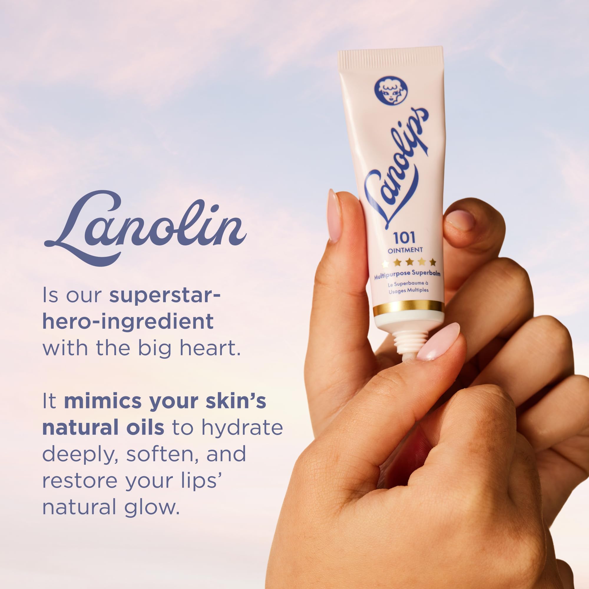 Lanolin 101 Multipurpose Ointment - Lanolin Lip Balm & Healing Ointment for Skin Barrier Repair - Moisturizer for Dry Lips, Cuticles & Elbows - No Petroleum Formula - Original Superbalm (0.52 oz) LanolipsAu supplements