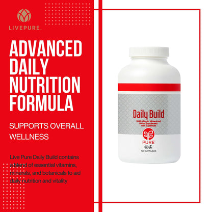 PURE Daily Build | 120 Capsules | Advanced Multivitamin Supplement | Enhanced with Essential Vitamins, Minerals PUREUS supplements