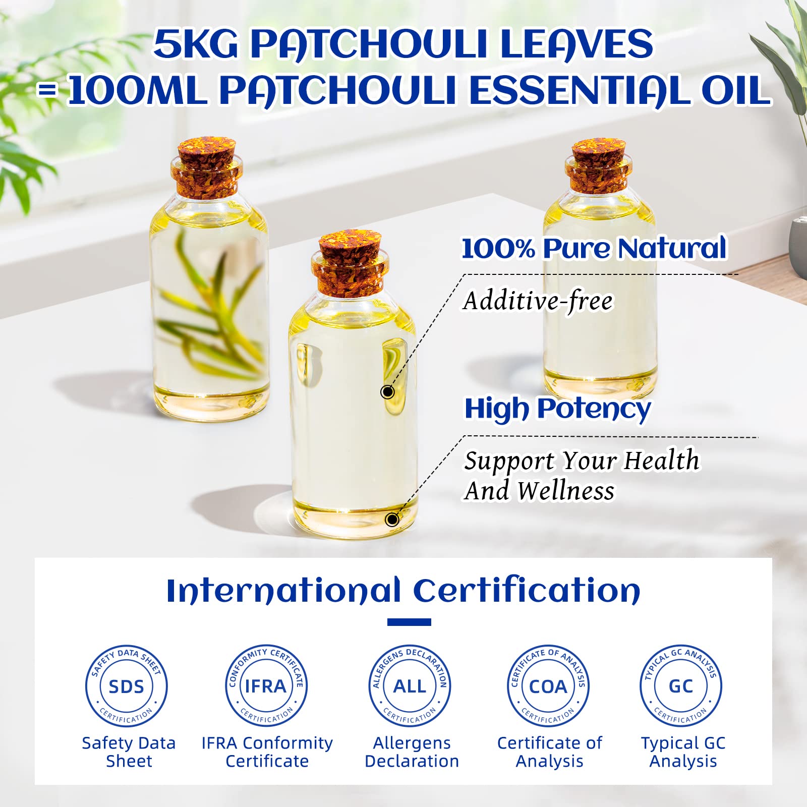 HIQILI Patchouli Essential Oil 100ML, Pure Natural, for Perfume Making, Diffuser and Skin HIQILIUS supplements