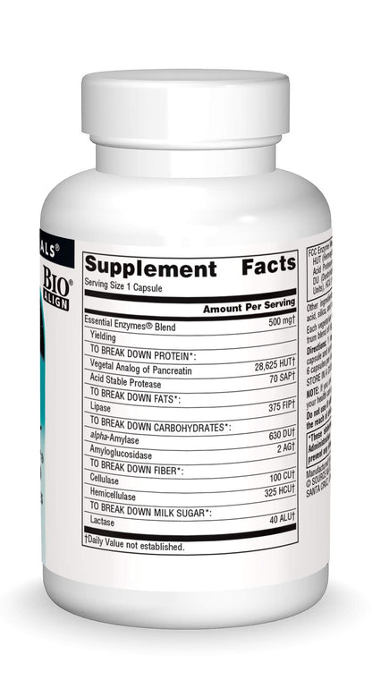Source Naturals Essential Enzymes 500mg Bio-Aligned Multiple Enzyme Source NaturalsUS supplements