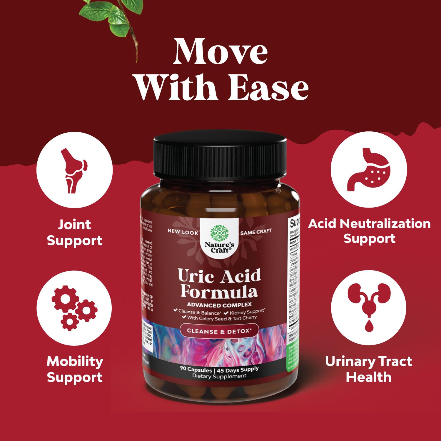 Tart Cherry Capsules for Joint Support and Kidney Cleanse - Daily Uric Acid Detox and Cleanse Natures CraftAu supplements