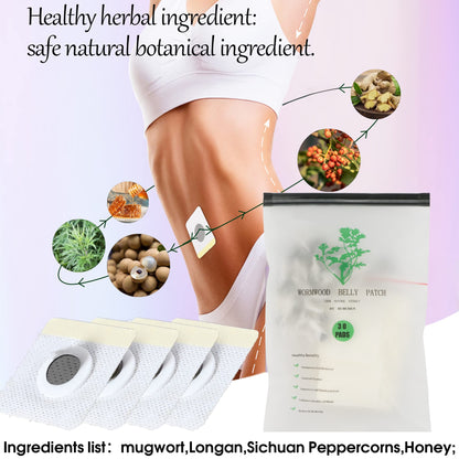Bubchen Mugwort Belly Patch,30Pcs Natural Wormwood Essence and 30Pcs Belly Sticker BURWSEKKUS supplements