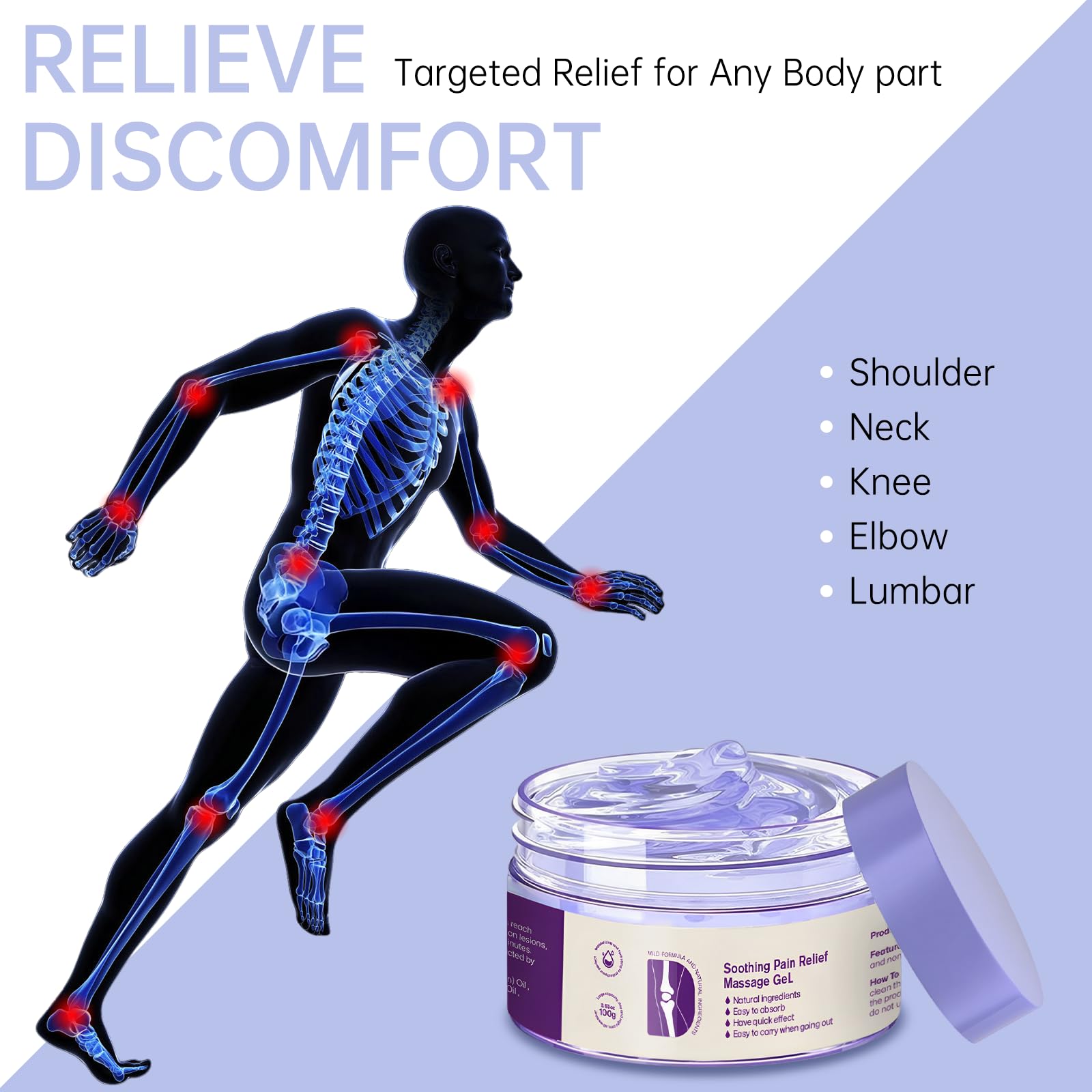 2PCS Kresin Joint Pain Gel Purple Gel,Soothing Pain Relief MassageGel,Purple Joint Repair Cream,Effective Soothesfor Back, Neck, Hands, and Feet MEIEGOUAu supplements