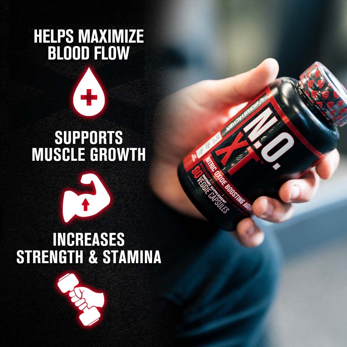 Jacked Factory N.O. XT Nitric Oxide Supplement, Growth Surge Post Workout Muscle Jacked FactoryAu supplements