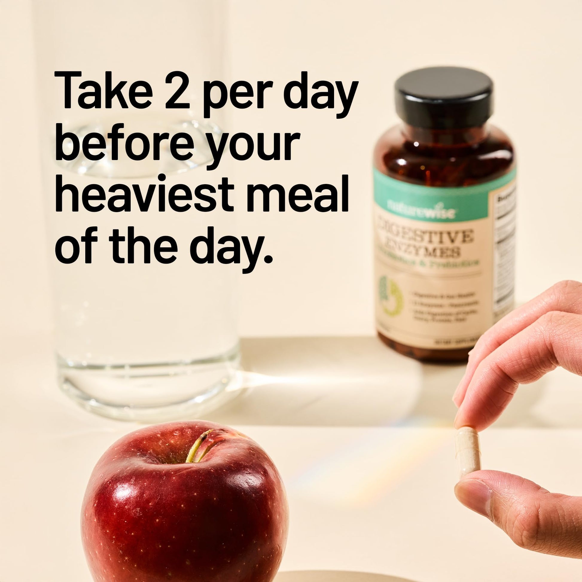 NatureWise Digestive Enzymes - Multi Enzymes with Probiotics + Prebiotics - Post Mealtime Comfort & Bloating Support + Aids Digestion and Gut Health - Soy-Free, Non-GMO - 60 Capsules[1-Month Supply] NatureWiseAu supplements