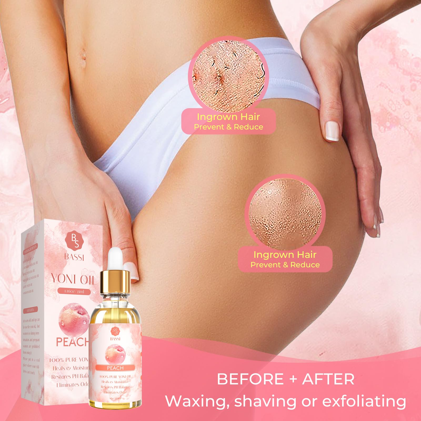 2 Pack Yoni Essential Oil Organic Feminine Oil Eliminates Odor Vaginal Moisturizer for Wetness BASSIAu supplements