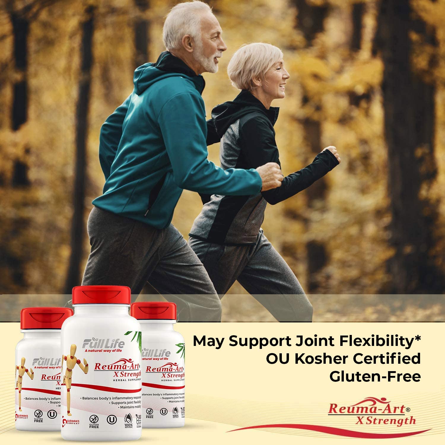 Full Life Reuma-Art X Strength – 400 mg Herbal Supplements - Supports Joint Flexibility – 180 Veggie Capsules Full LifeAu supplements