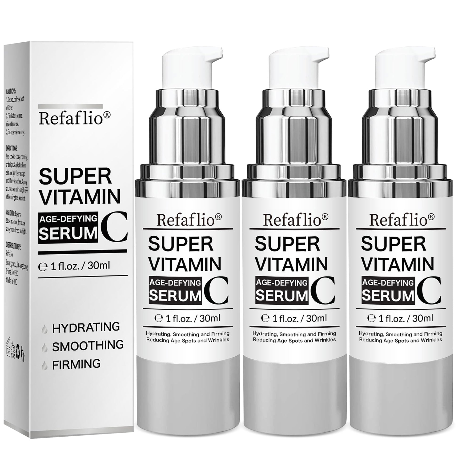 Super Vitamin C Serum for Women over 70, Rapid Anti Aging Cream, Face Lift Cream, Hydrates, Softens, Lifts and Firms, Fights Wrinkles, Advanced Super Serum C 3PCS. (90ml) RefaflioAu supplements