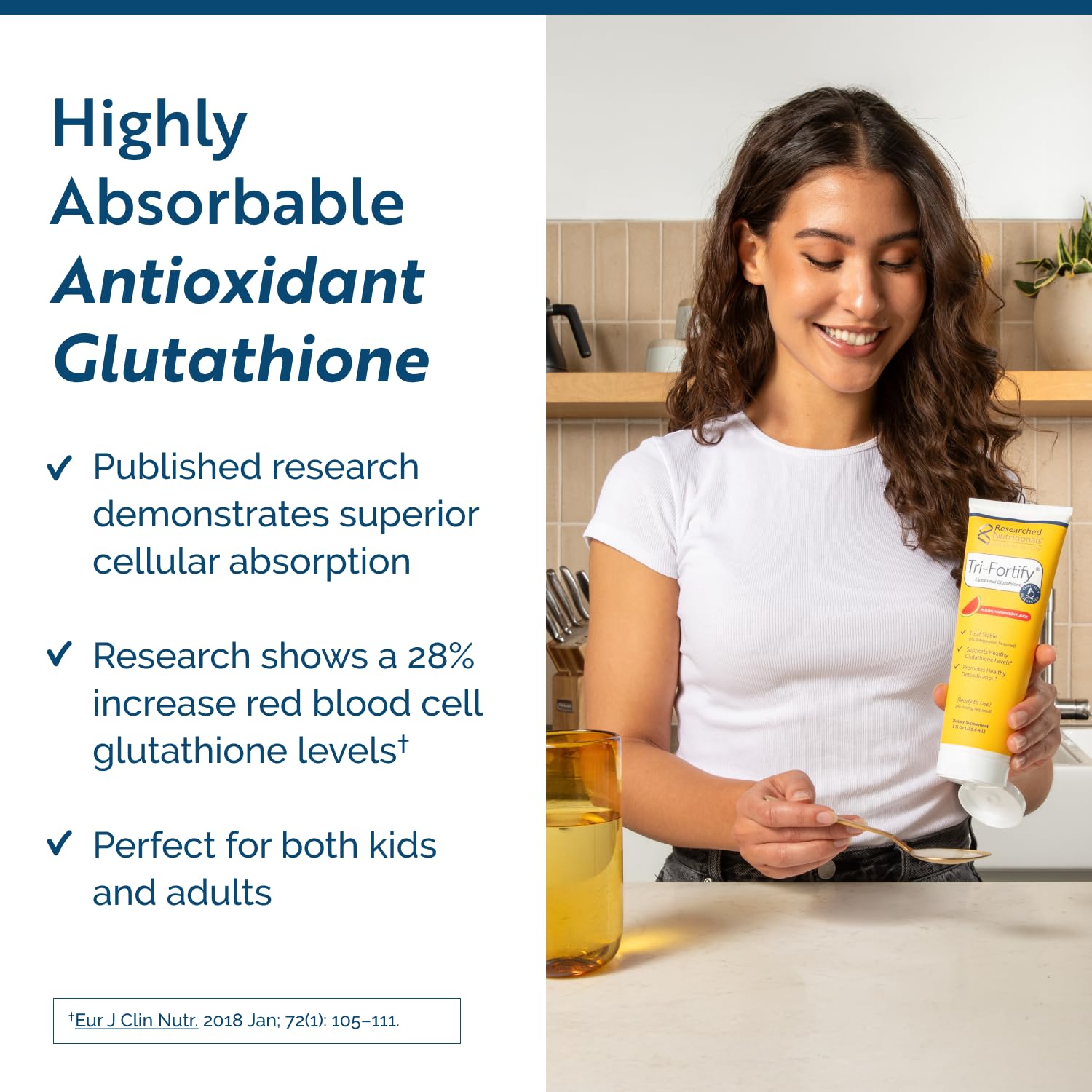 Researched Nutritionals Liposomal Glutathione (450mg) Liquid Gel + Vitamin C - Tri-Fortify - Aid Natural Energy, Immune Support & Detox - Clinically Researched for Absorption - Watermelon (5 Fl Oz) Researched NutritionalsAu supplements