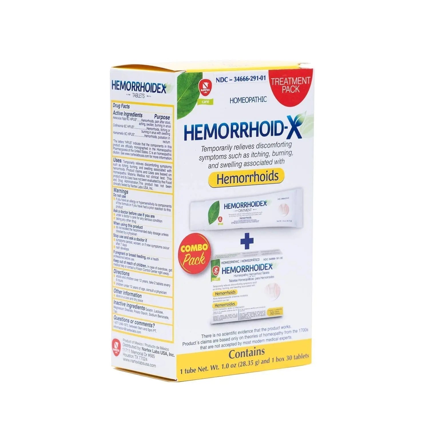 Nartex Hemorrhoid X Treatment Combo Pack 1 Tube & 30 Tablets NARTEX LABSAu supplements