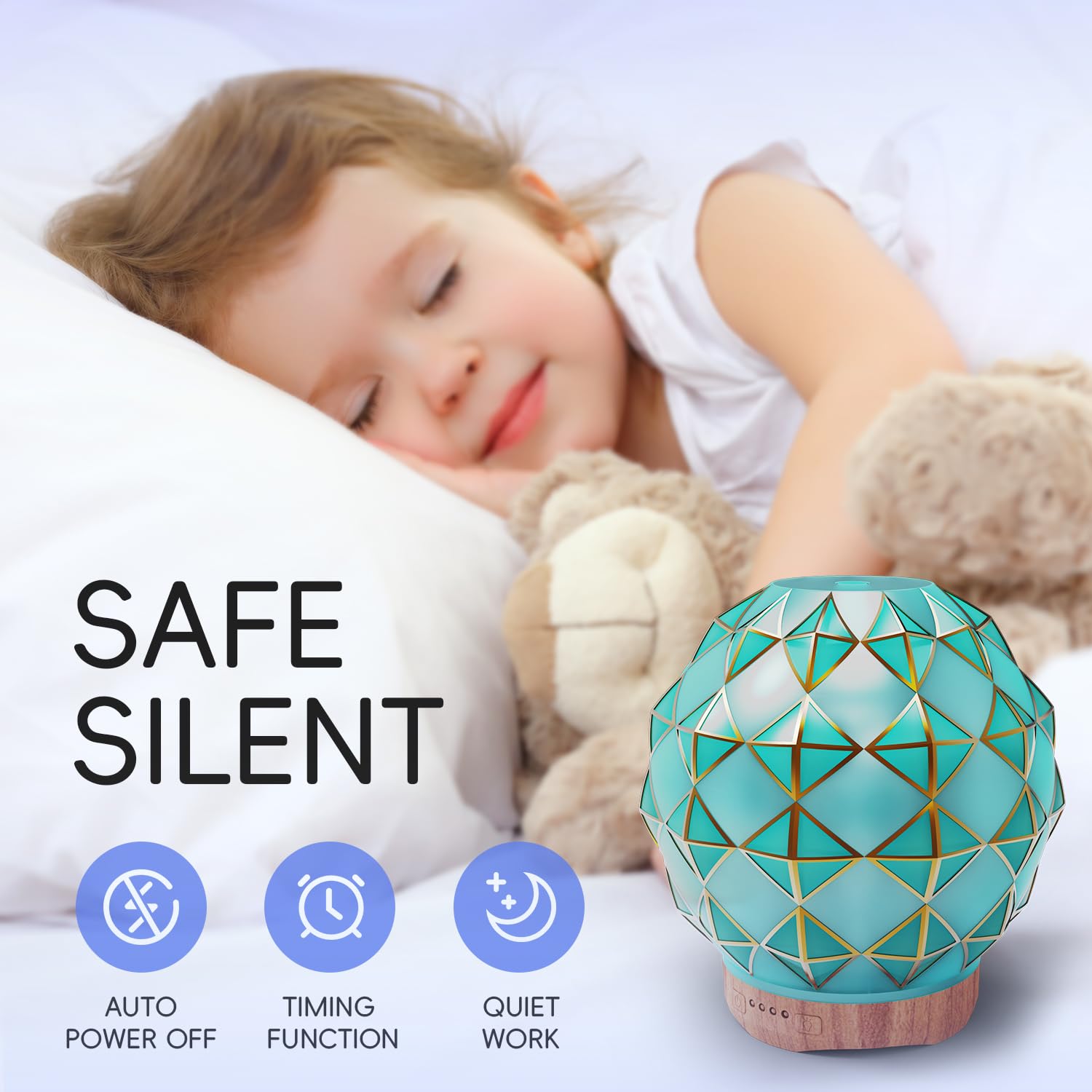 Youenkity Essential Oil Diffuser, Glass Ultrasonic Aromatherapy Diffuser with 7 Color LED Lights YOUENKITYAu supplements
