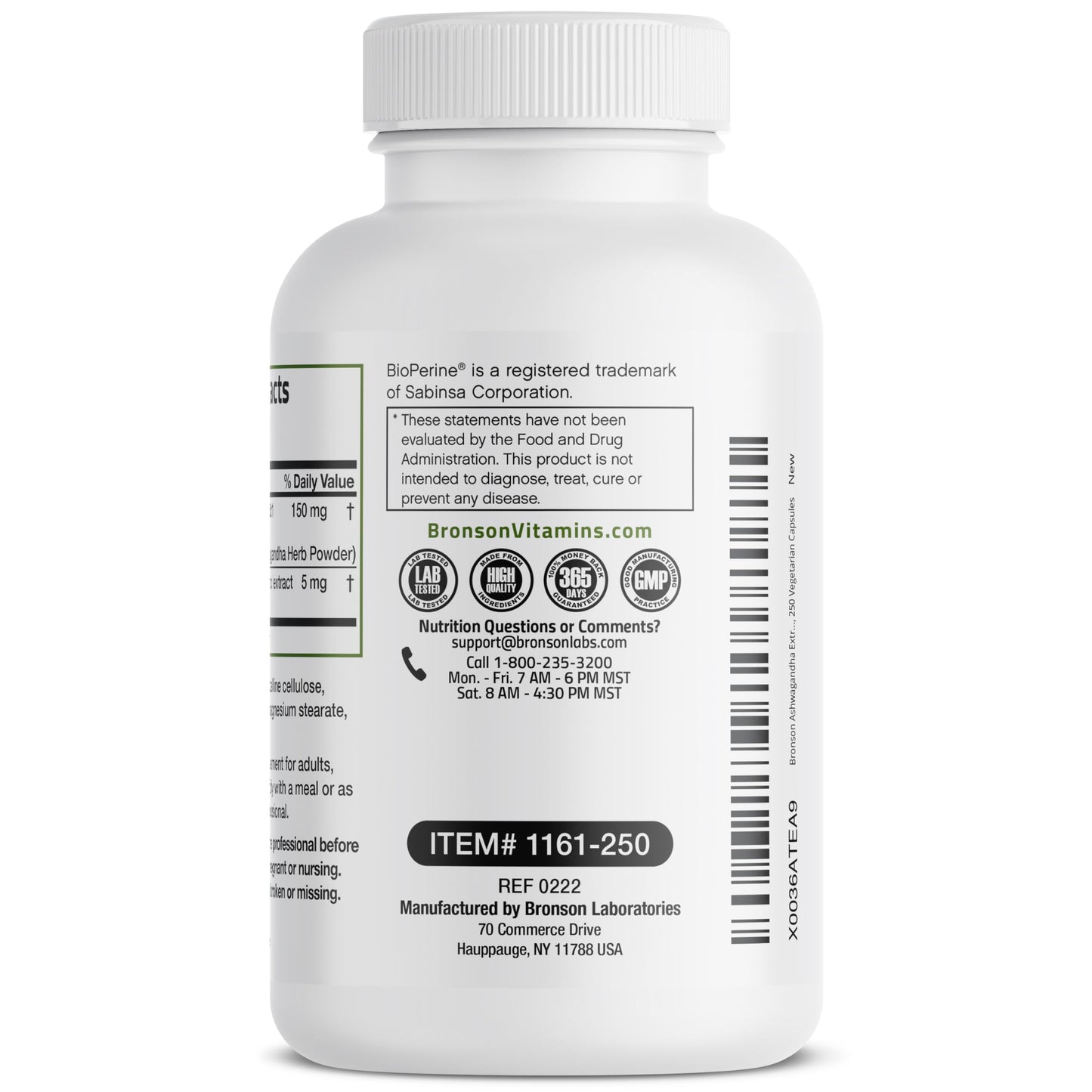 Bronson Ashwagandha Extra Strength 3000 mg Stress & Mood Support with BioPerine BronsonUS supplements