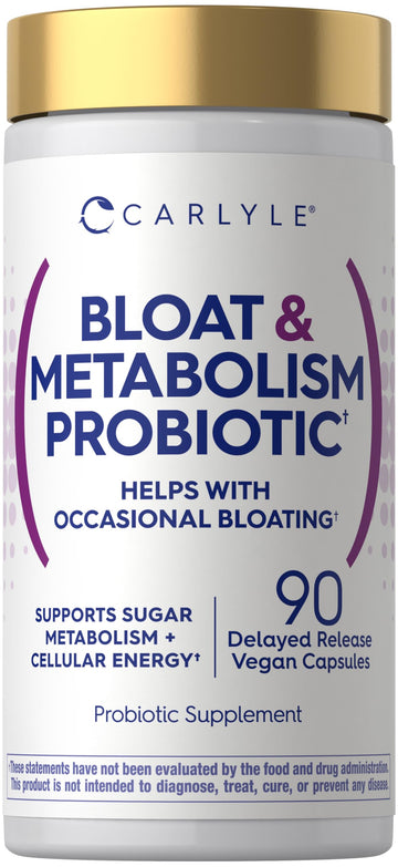 Carlyle Bloat and Metabolism Probiotic | 90 Capsules | Bloating Relief Formula | Sugar & Cellular Energy Support | for Women and Men | Vegan, Non-GMO, Gluten Free CarlyleAu supplements