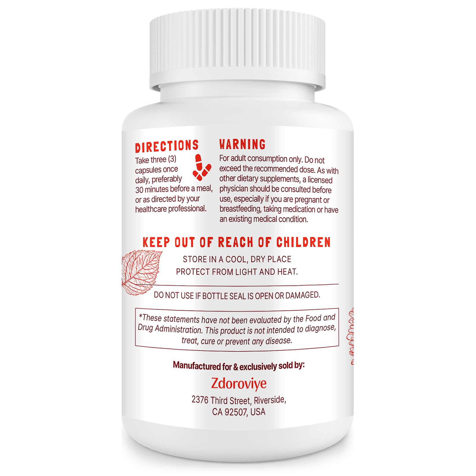 Zdoroviye Nitric Oxide Supplement for Men, 90 Capsules (2 Pack) ZdoroviyeAu supplements