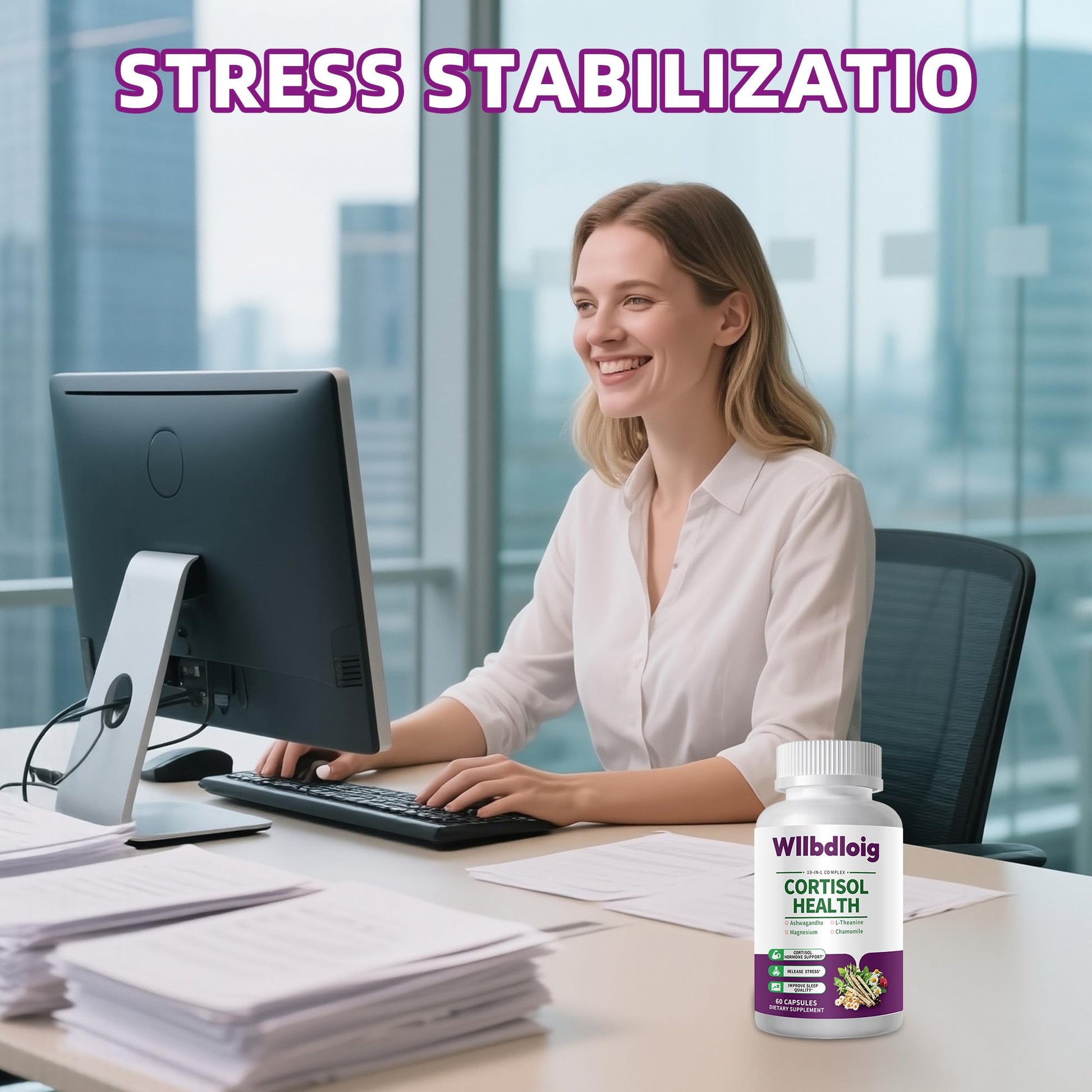 Cortisol Supplements for Women Men, High Cortisol Reducer Health, Detox Cortisol Manager for Stress Relief ,Mood and Sleep with Ashwagandha, L-Theanine, Lower and Control - Non-GMO,Vegan 60 Capsules WllbdloigAu supplements