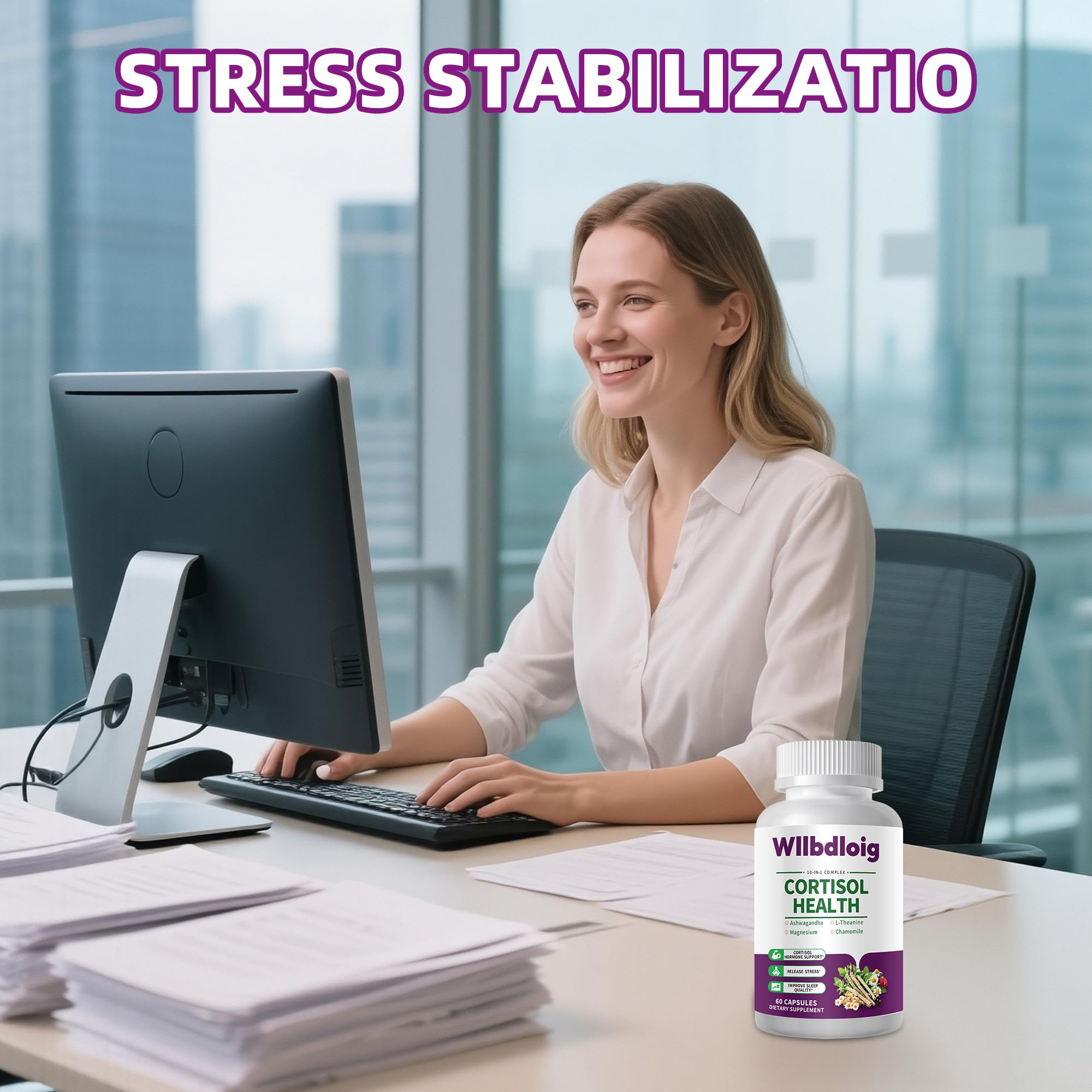 Cortisol Supplements for Women Men, High Cortisol Reducer Health, Detox Cortisol Manager for Stress Relief ,Mood and Sleep with Ashwagandha, L-Theanine, Lower and Control - Non-GMO,Vegan 60 Capsules WllbdloigAu supplements