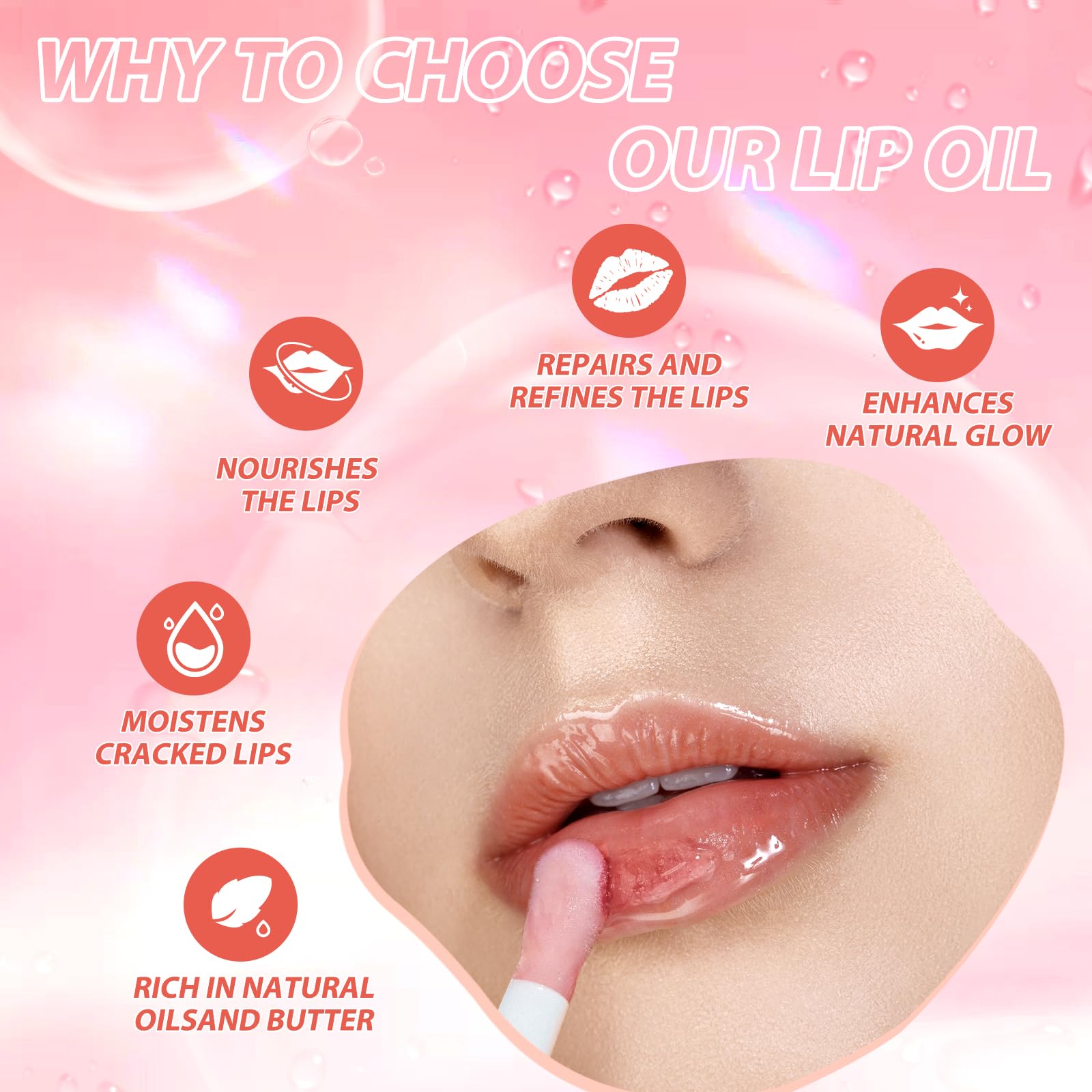 LANGMANNI Moisturizing Lip Oil,No-Sticky Lip Gloss Lip Balm Lip Care,Fruit Flavoured Lip Oil For Dry Lip's Moisturizing Hydrating And Nourishing ((Strawberry)) LANGMANNIAu supplements