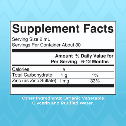 MaryRuth Organics Organic Infant Ionic Zinc Liquid Drops | Zinc Sulfate for Immune Support | Organic Glycerin | Antioxidant | Vegan | Formulated for Babies Ages 6-12 Months | 1 Month Supply | 2 Fl Oz MARYRUTH'SUS supplements
