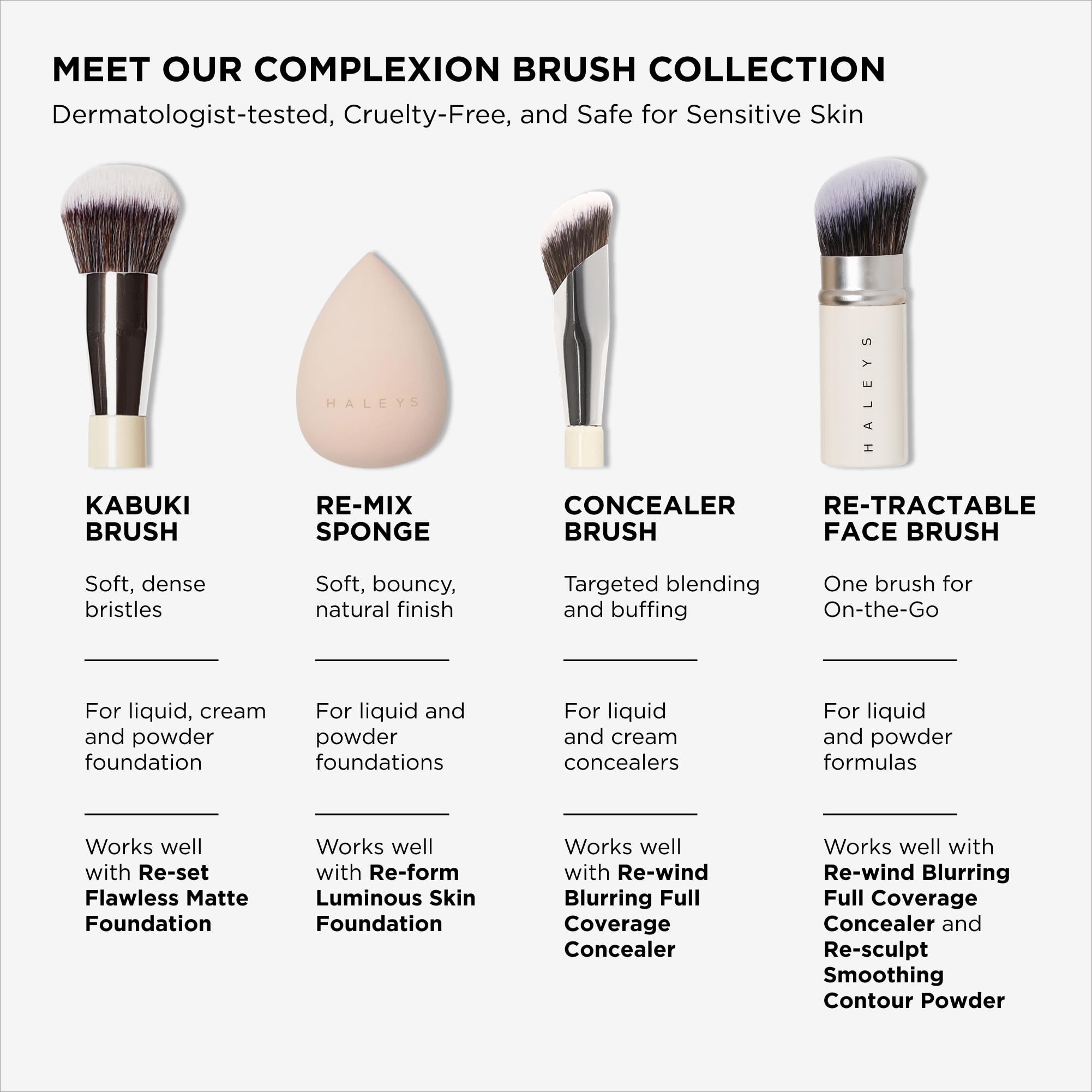 Haleys Beauty Kabuki Foundation Brush For Applying Powder, Foundation, Bronzer, Blush, and Mineral Make up, Soft Bristles, Seamless Blending, Makeup Brushes Essential, Vegan & Cruelty Free HALEYSAu supplements