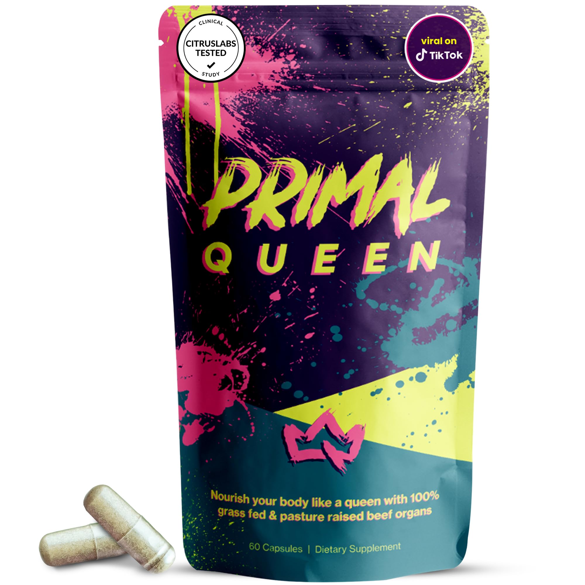 Primal Queen Female-Optimized Beef Organ Superfood Supplement (Beef Liver, Kidney, Heart, & 3 More) - 100% Grass Fed, Pasture Raised - 3rd Party & Clinically Tested Primal QueenAu supplements