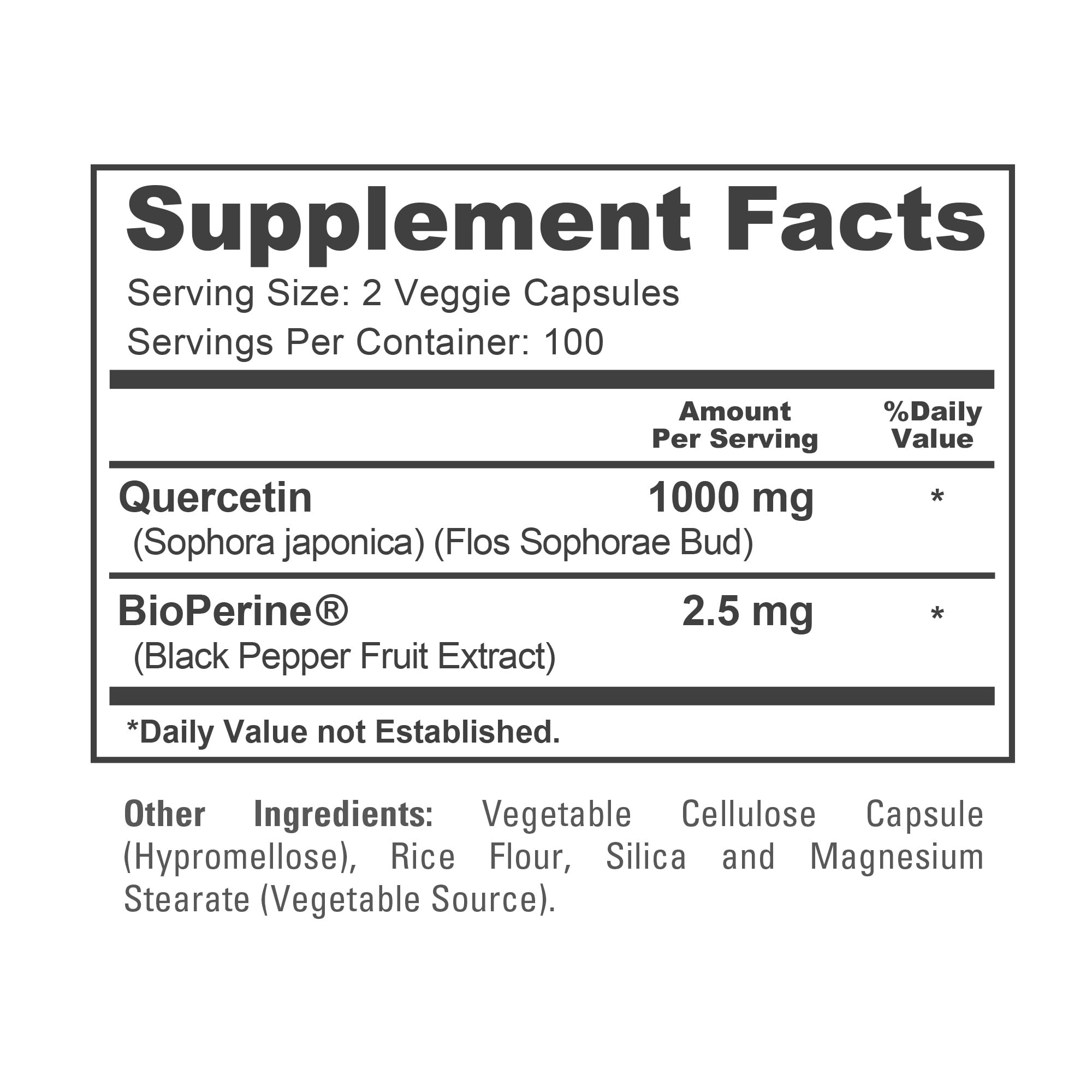 NusaPure Quercetin - Suitable for Vegetarian/Vegan, Non - GMO - 1000 mg - 200 Capsules NusaPureAu supplements