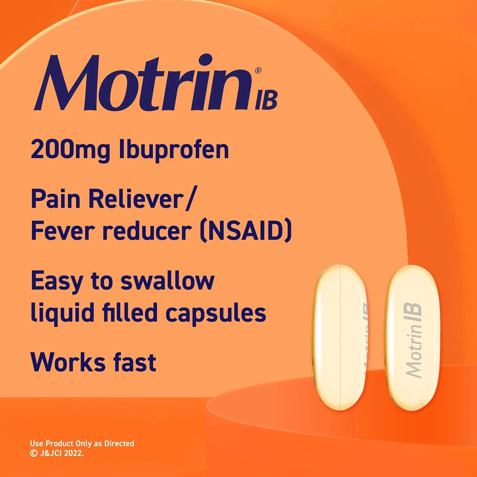 Motrin IB Liquid Gels with 200mg Ibuprofen per Caplet, Pain Reliever & Fever Reducer for Adults, Relief from Minor Arthritis Pain, Muscle Aches, Headache, Menstrual Cramps & Backache, 120 ct MotrinAu supplements