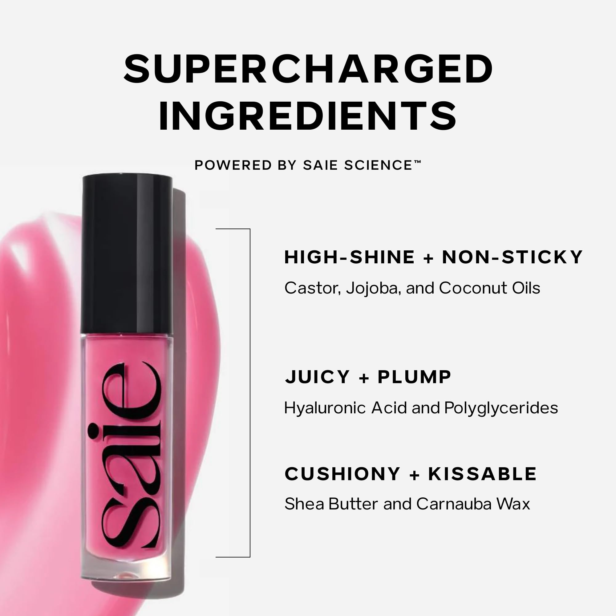 Saie Dewy Glow Duo - Dew Liquid Blush - (.40 oz, Flirty), Glossybounce Lip Gloss-Oil Hybrid (.17 oz, Burst) - Hydrating, Vegan Makeup for Radiant Cheeks & Lips SaieAu supplements