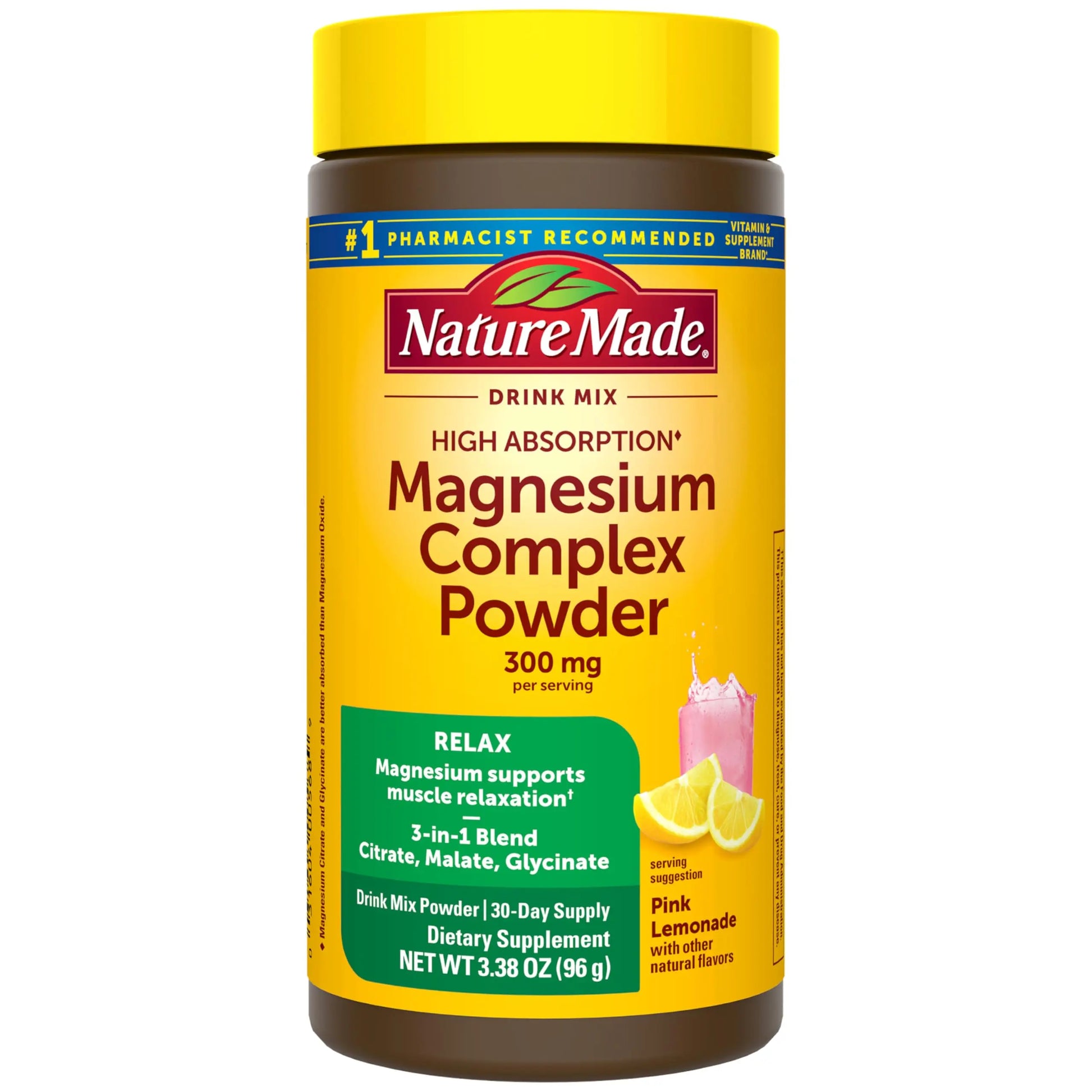 Nature Made High Absorption Magnesium Complex Drink Mix Powder, Magnesium Citrate, Glycinate & Malate 3-in-1 Blend, Pink Lemonade Flavor, 96 g, 30 Day Supply Nature MadeAu supplements