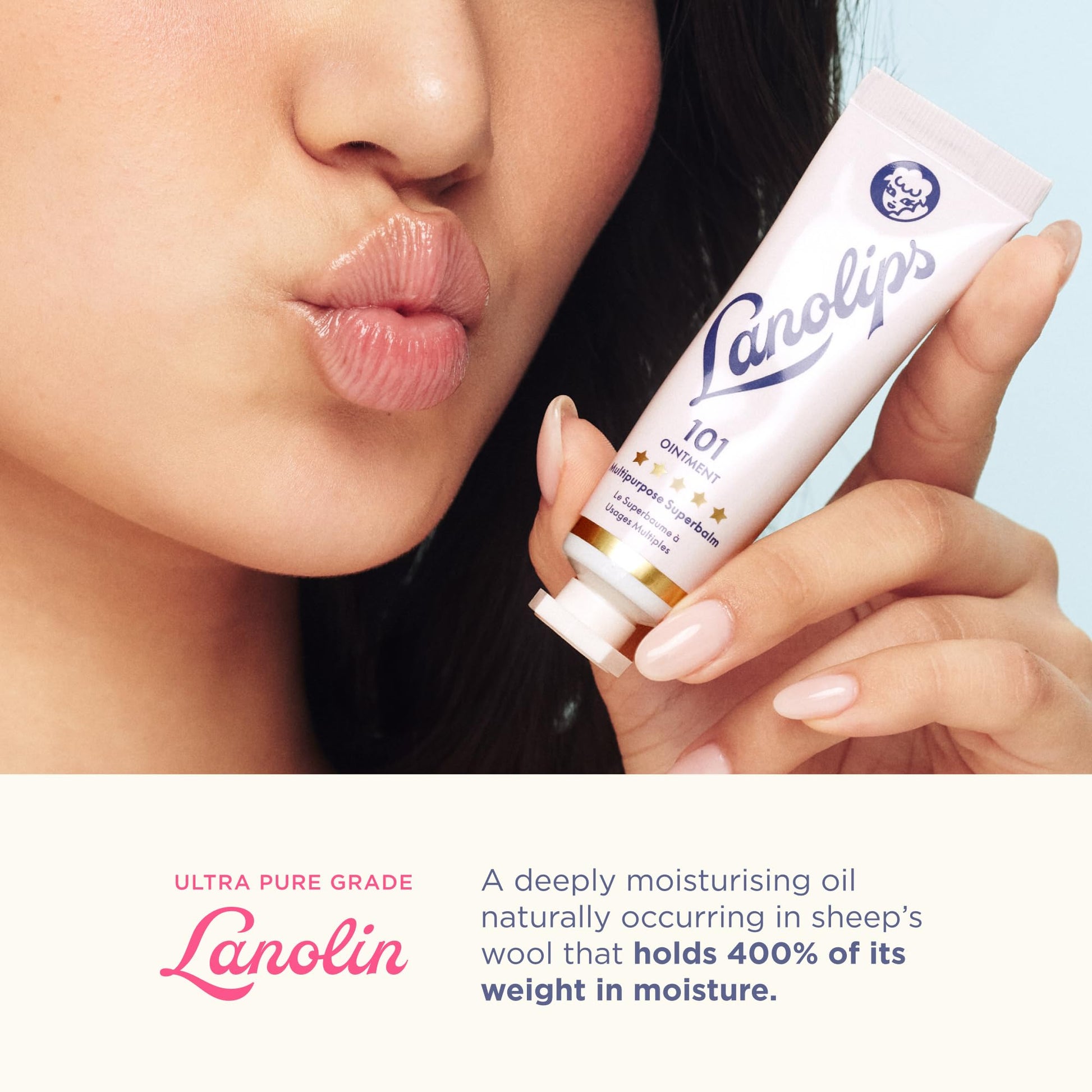 Lanolin 101 Multipurpose Ointment - Lanolin Lip Balm & Healing Ointment for Skin Barrier Repair - Moisturizer for Dry Lips, Cuticles & Elbows - No Petroleum Formula - Original Superbalm (0.52 oz) LanolipsAu supplements