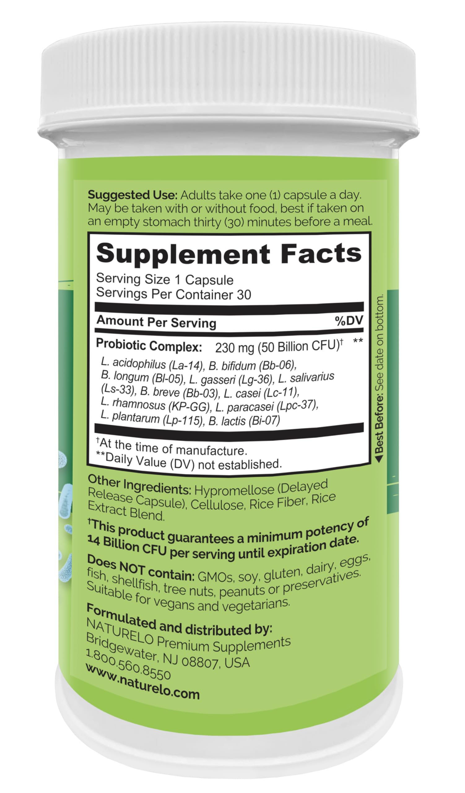 NATURELO Probiotic Supplement - 50 Billion CFU - 11 Strains - One Daily - Helps Support NATURELOAu supplements