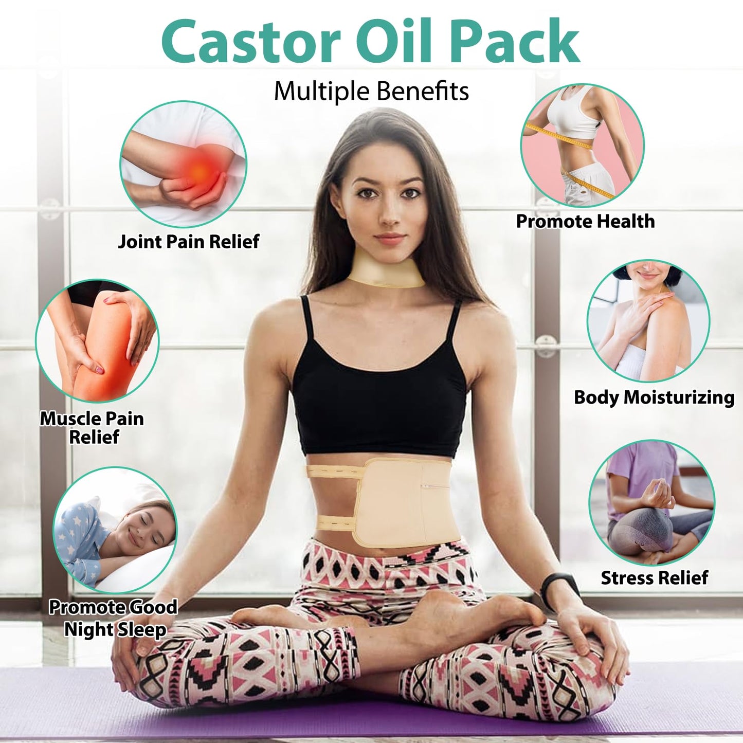 Jamaican Black Castor Oil (2.02 fl oz) with Reusable Castor Oil Pack Wrap, Adjustable Castor UqrjyfiyUS supplements