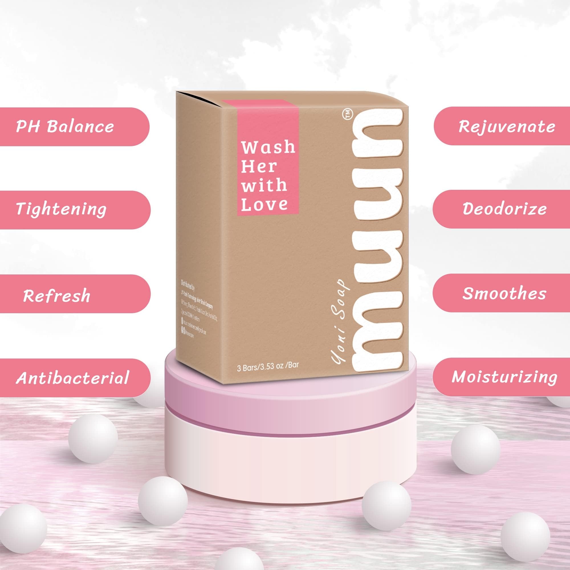 Muun Yoni Soap Bar - Pack 3 Ph Balance Probiotics & Natural Ingredients - Gentle Cleansing Formula MuunAu supplements